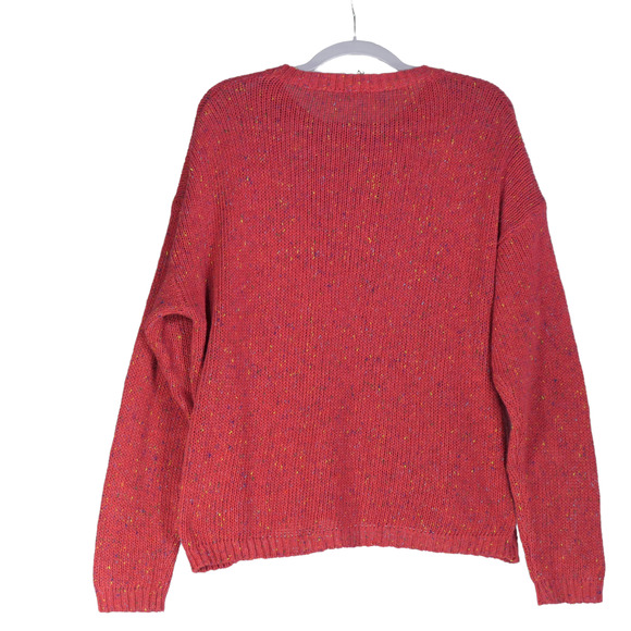 Flamingo Rose Pink Sweater Womens Medium Wool Blend Lightweight Knit Crewneck - Picture 5 of 9